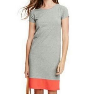 Boden Women's Jersey T-Shirt Dress Short Sleeves Grey Coral Pink Size 4L